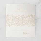 ivoorgouden bloem plaatskaartje (Buitenkant ongevouwen)