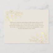 Ivoorgouden bloemenbruid bedankkaart uitnodiging briefkaart (Achterkant)