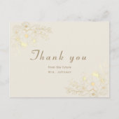 Ivoorgouden bloemenbruid bedankkaart uitnodiging briefkaart (Voorkant)
