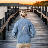 Ivoorgouden en Paarse Dragonfly met Monogram Naam Denim Jacket