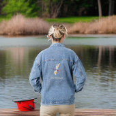 Ivoorgouden en Paarse Dragonfly met Monogram Naam Denim Jacket