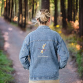 Ivoorgouden en Paarse Dragonfly met Monogram Naam Denim Jacket