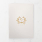 Ivoorgouden monogram foto QR | RSVP | Details Drieluik Kaart (Cover)