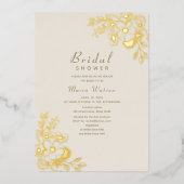 ivoorgouden Vrijgezellenfeest Folie Uitnodiging (Voorkant)