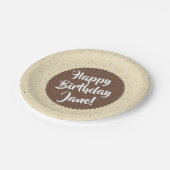 Ivoorijs verjaardag papieren bordje (Gekanteld)