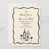 Ivoorinkt grillig Wavy Border repetitie diner Kaart (Voorkant)