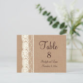  Ivoorkant & Medium Burlap Tafelnummer (Staand voorkant)