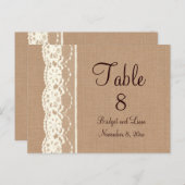  Ivoorkant & Medium Burlap Tafelnummer (Voorkant / Achterkant)