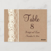  Ivoorkant & Medium Burlap Tafelnummer (Achterkant)