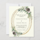 Ivoorkegeldennengroen bruiloft uitnodiging (Voorkant)