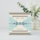 Ivoorkleurig Blauwgroen Blauw Diamant Zwart Stropd Kaart (Staand voorkant)