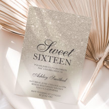 ivoorkleurig glitter ombre metallic chic Sweet 16