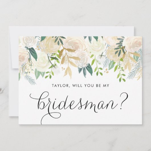 Ivoorkleurige bloemenkrans, word jij mijn bruidsma (Voorkant)