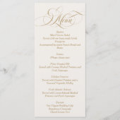 Ivoorkleurige eenvoudige elegante script bruiloft menu (Voorkant)