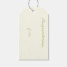 Ivoorkleurige Felicitaties Gift Label