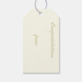Ivoorkleurige Felicitaties Gift Label Cadeaulabel