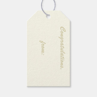 Ivoorkleurige Felicitaties Gift Label Cadeaulabel