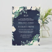 Ivoorkleurige groene bladeren in één bruiloft van  kaart (Staand voorkant)