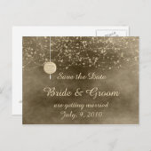 Ivoorkleurige lantaarns Bewaar het Date Briefkaart (Voorkant / Achterkant)