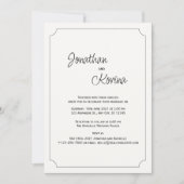 Ivoorkleurige moderne huwelijksuitnodiging kaart (Voorkant)