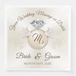 Ivoorkleurige Monogram Tafelkleden voor Bruiloften Servet