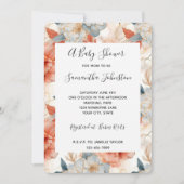 Ivoorkoraalblauw Baby shower Kaart (Voorkant)