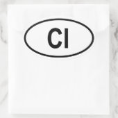 Ivoorkust "CI" Ovale Sticker (Tas)