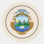Ivoorkust Costa Rica Paspoort Ronde Sticker (Voorkant)