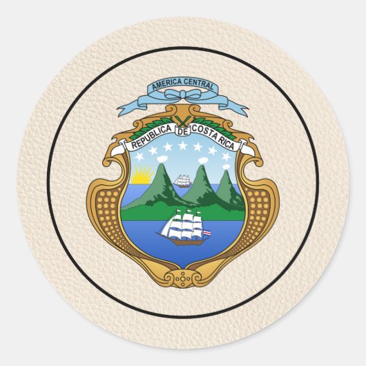 Ivoorkust Costa Rica Paspoort Ronde Sticker (Voorkant)