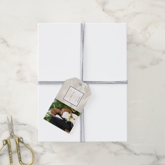 Ivoorkust Costa Rica Trouwfoto Gift Labels Cadeaulabel (Met Touw)