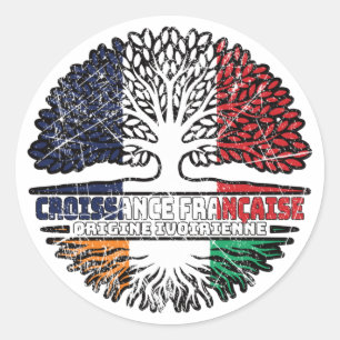 Ivoorkust Frans-Ivoorkust - Roots vlag Ronde Sticker