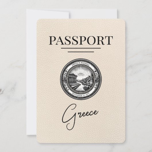 Ivoorkust Griekenland Paspoort Uitnodiging bruilof (Achterkant)