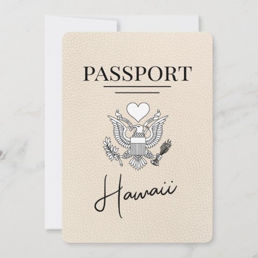 Ivoorkust Hawaii Passport Uitnodiging (Achterkant)