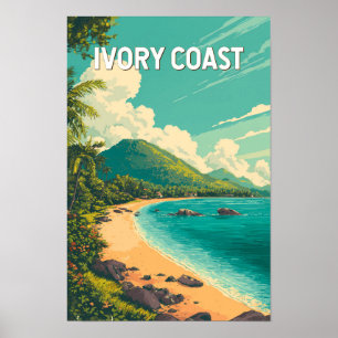 Ivoorkust Illustratie Reis Kunst Vintage Poster