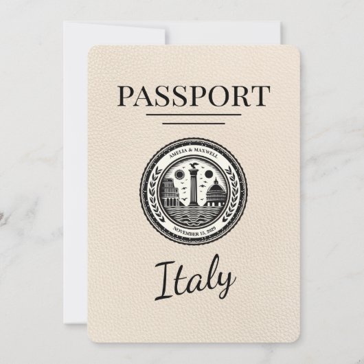 Ivoorkust Italië Paspoort Uitnodiging bruiloft (Achterkant)