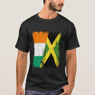 Ivoorkust Jamaica Half Vlag Ivoriaans Jamaican Erf T-shirt