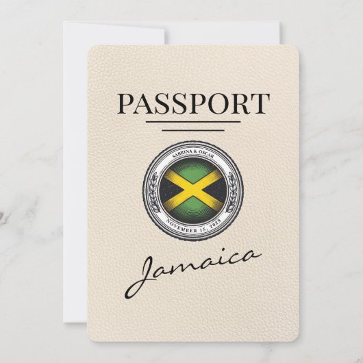 Ivoorkust Jamaica Passport Uitnodiging (Achterkant)