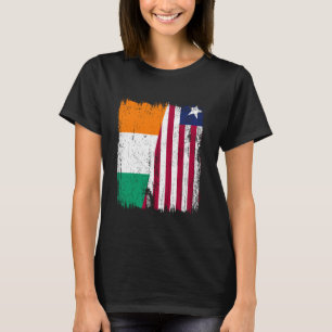 Ivoorkust Liberia Half Vlag Ivoriaans Liberiaans J T-shirt