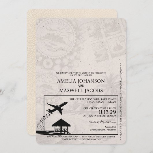 Ivoorkust Malediven Paspoort Uitnodiging (Voorkant / Achterkant)