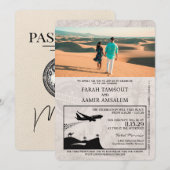Ivoorkust Marokko Paspoort Huwelijksuitnodiging Kaart (Voorkant / Achterkant)