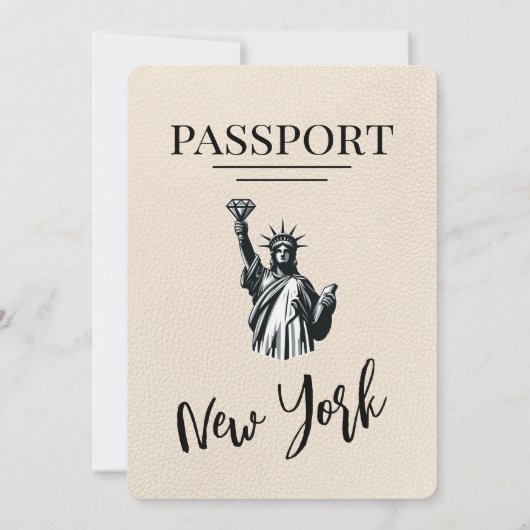 Ivoorkust New York Passport Wedding Kaart (Achterkant)