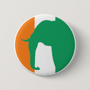 Ivoorkust Olifant Ivoriaanse nationale dierenvlag Ronde Button 5,7 Cm