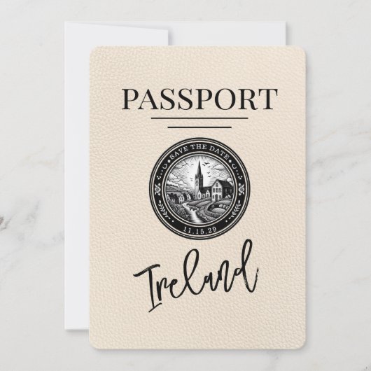 Ivoorkust paspoort Bewaar de datum Save The Date (Voorkant)