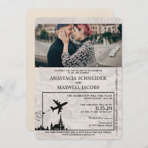 Ivoorkust Polen Paspoort Huwelijksuitnodiging Kaart