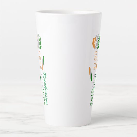 Ivoorkust Roos Vlag gepersonaliseerd groot Latte Mok (Voorkant)