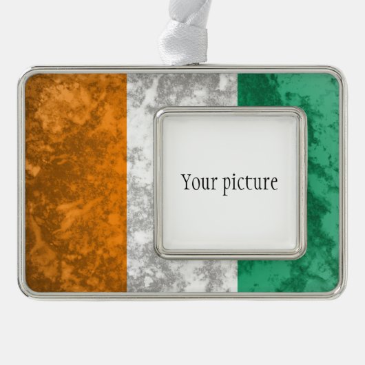Ivoorkust Verzilverd Omlijst Ornament (Voorkant)