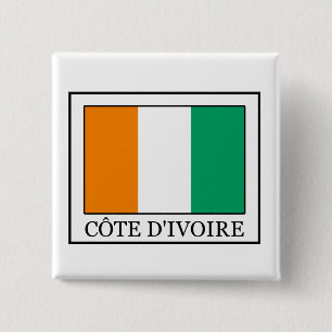 Ivoorkust Vierkante Button 5,1 Cm