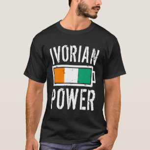 Ivoorkust Vlag Ivoriaanse Power Battery Proud T-sh T-shirt