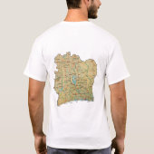 Ivoorkust Vlag + Kaart + Tekst T-shirt (Achterkant)