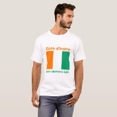 Ivoorkust Vlag + Kaart + Tekst T-shirt (Voorkant volledig)